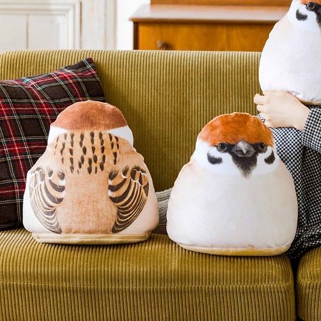 すずめのふっくら丸い姿をリアルに再現！寒い季節にむぎゅっと