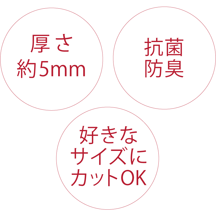 厚さ約5ｍｍ 抗菌防臭　好きなサイズにカットＯＫ