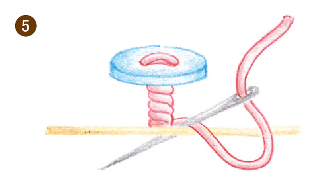 ２つ穴ボタンのつけ方５