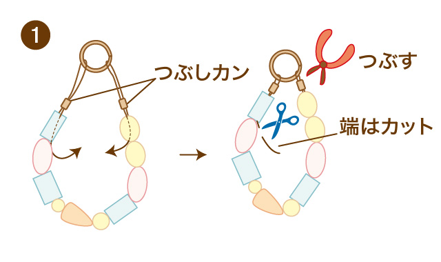 携帯ストラップ　手順①