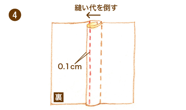 折り伏せ縫い　手順④