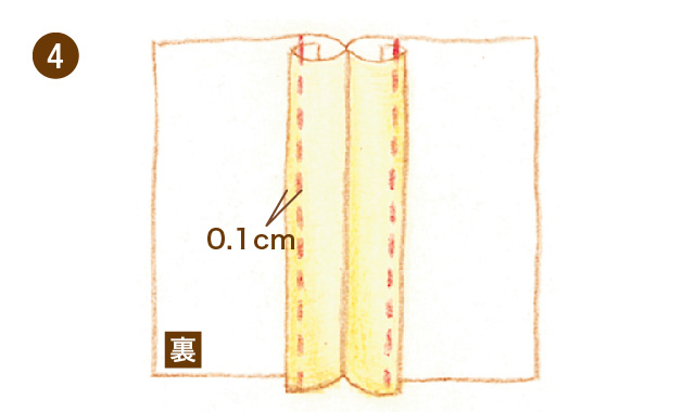 割り伏せ縫い　手順④