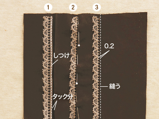 タックにはさむ場合