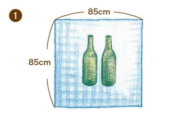 風呂敷　びんの包み方　手順①