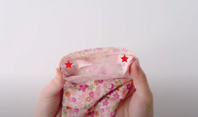 ティッシュケース 布を表に返しましょう 手順⑥