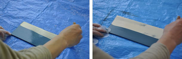 メディウムの上にクリームバニラを重ねて