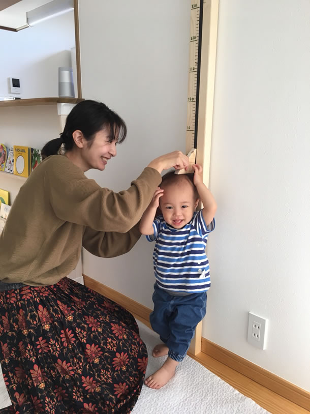 子どもの身長を測ってみました