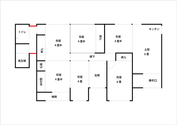 間取りの変化は下の図