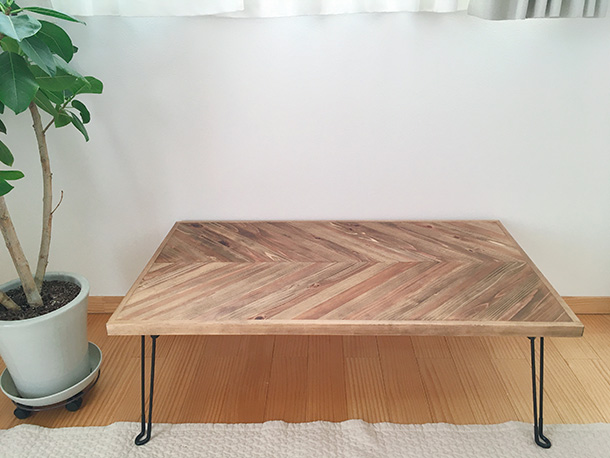 ヘリンボーンの折りたたみテーブルをDIY！ - フェリシモ女子DIY部ブログ
