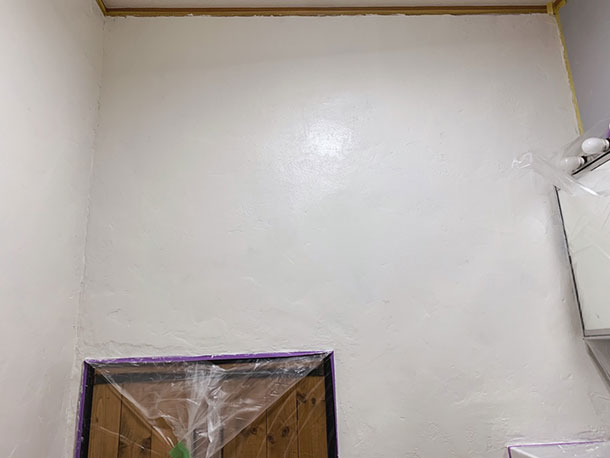 洗面所の壁2面のみ、塗れました