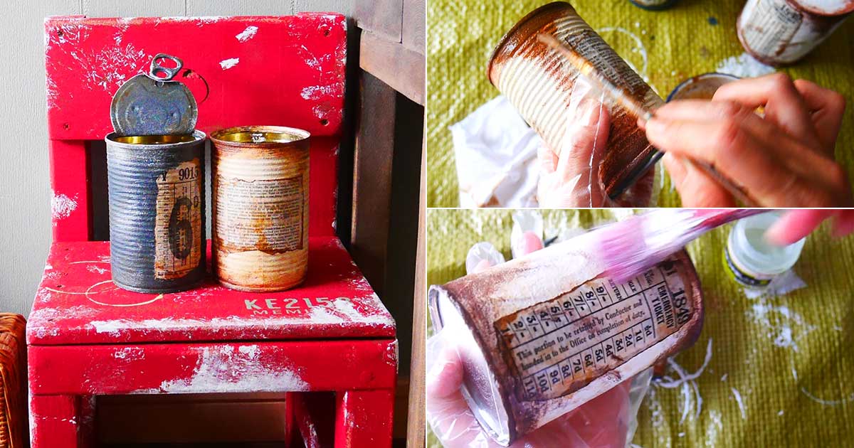 ご確認用　アンティークペイントリメイク缶 連載】リメイク缶DIY！空き缶にペイントしてアンティーク風に