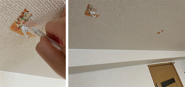 ピンでフックを留めていきます