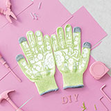 フェリシモ女子DIY部　手を合わせると花が咲く　両面使えるスマホ対応軍手