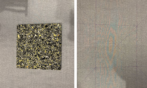 座面の大きさでチャコペンで印をつけます