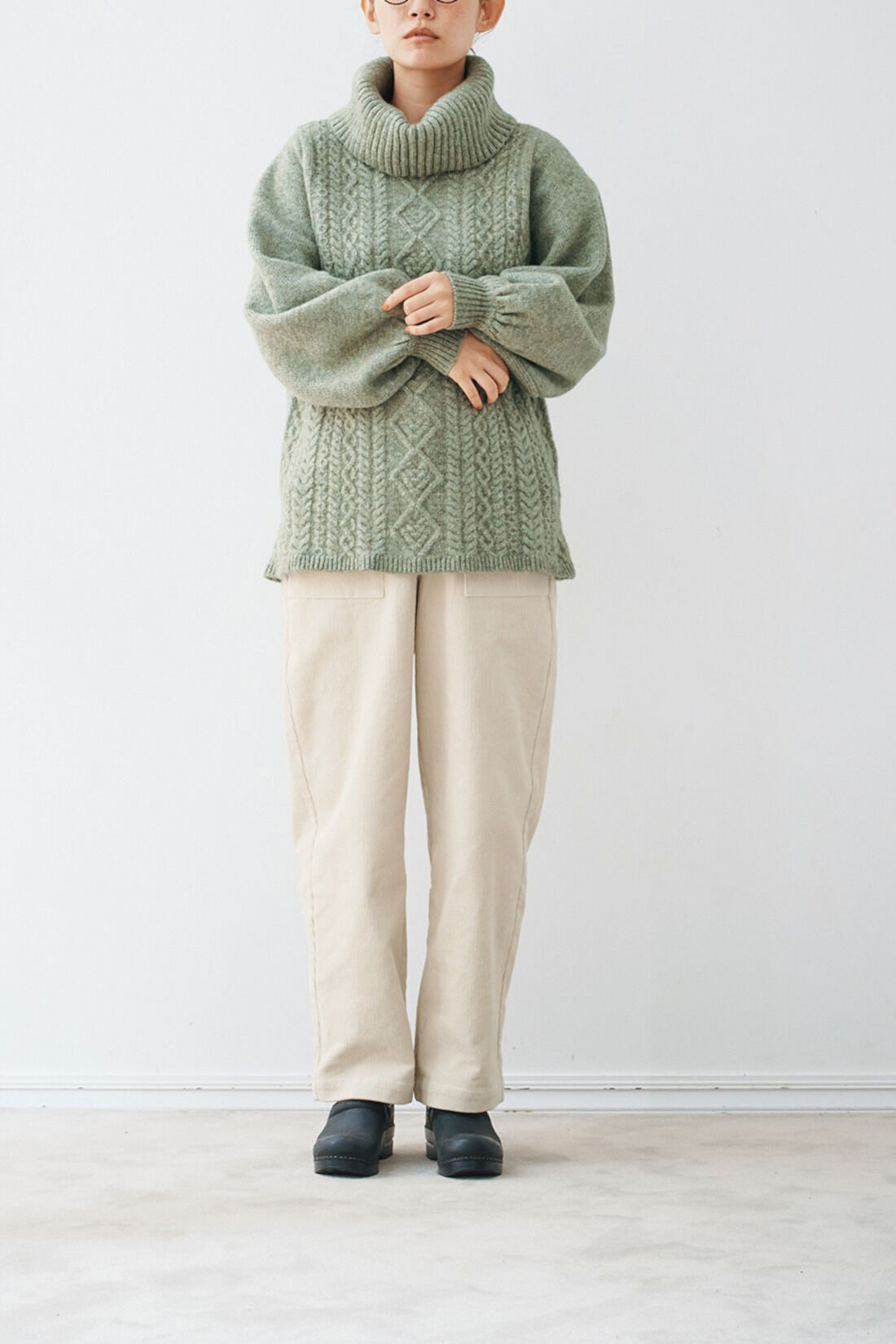 WEB限定お買い得商品|and myera　アランニットオフタートル
