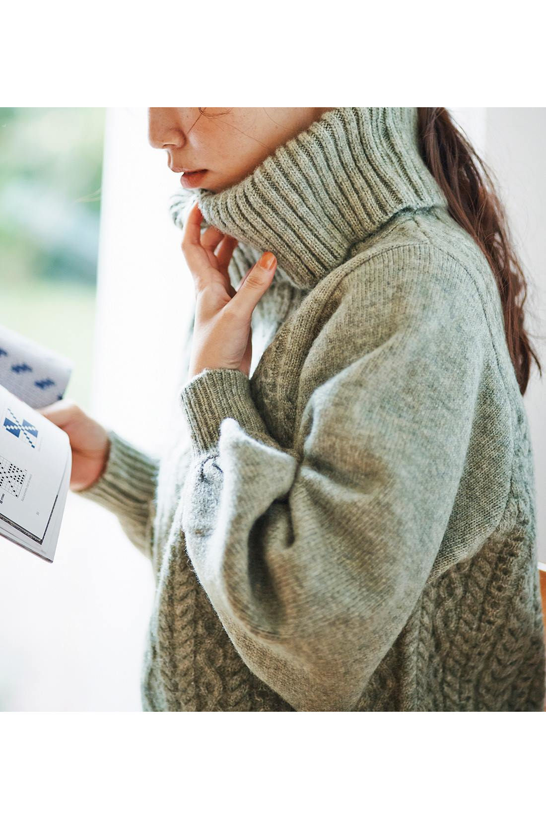 WEB限定お買い得商品|and myera　アランニットオフタートル
