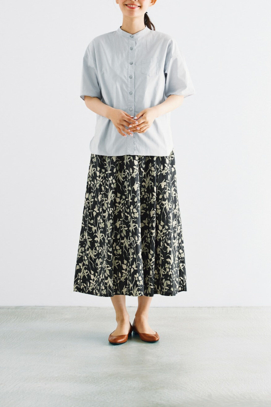WEB限定お買い得商品|ａｎｄ　ｍｙｅｒａ　草花プリントスカート