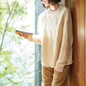 MonthlyBOX | サニークラウズ斜め格子のセーター〈レディース〉