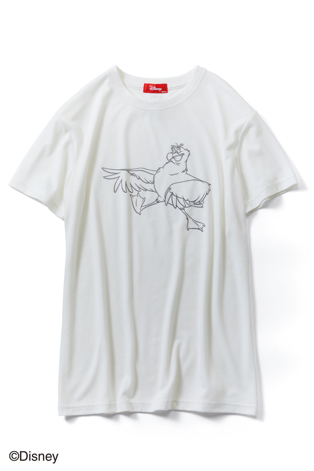 Real Stock|IEDIT[イディット]　Disney フロッキープリントの「リトルマーメイド」サブキャラTシャツ〈ホワイト スカットル〉|ホワイト スカットル