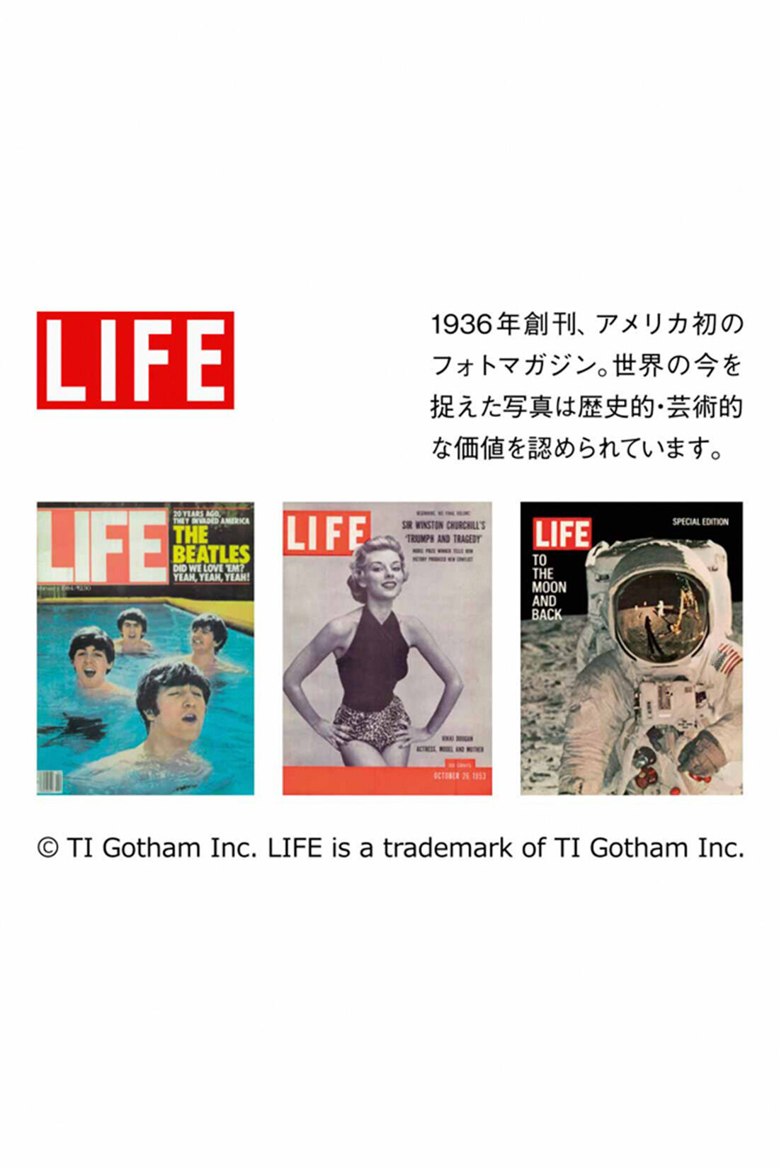 realstock [リアルストック]（Express BOX）|【MEDE19F】グラフ誌LIFEフォトプリントロングTシャツ〈クリーム〉