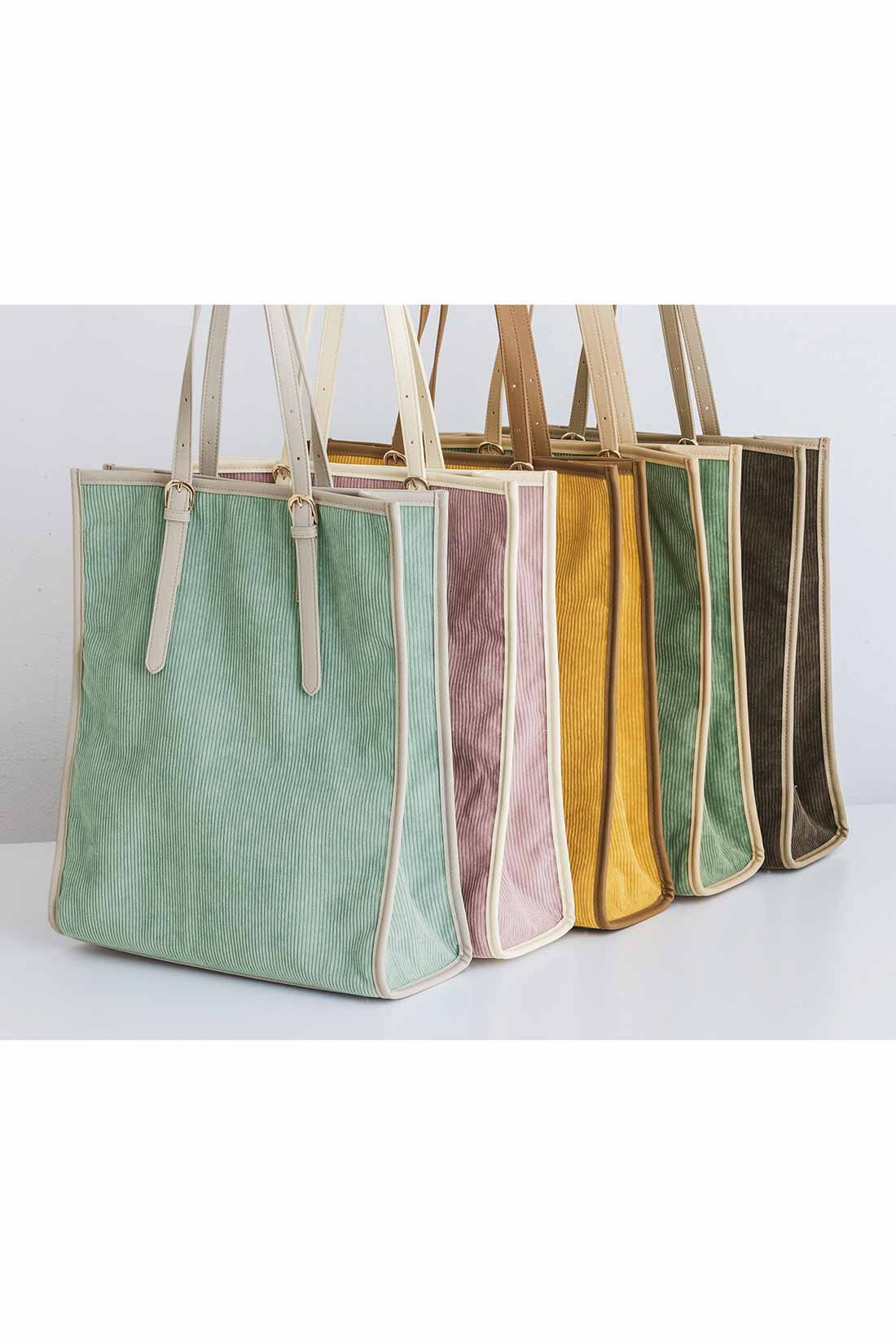 Real Stock|【3～10日でお届け】 OSYAIRO　ジャンボうちわが入るコーデュロイトートバッグ〈イエロー〉|カラーは全5色。ぜひあなたの推し色で選んでくださいね。