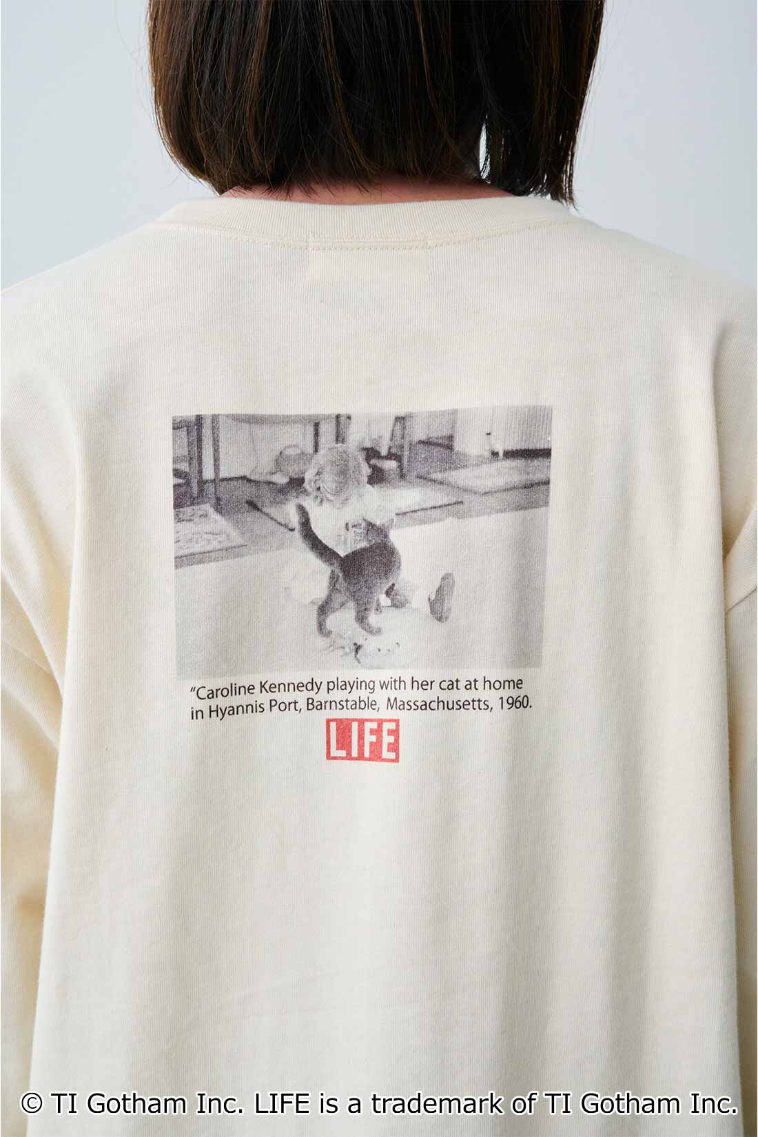 Real Stock|【MEDE19F】グラフ誌LIFEフォトプリントロングTシャツ〈クリーム〉