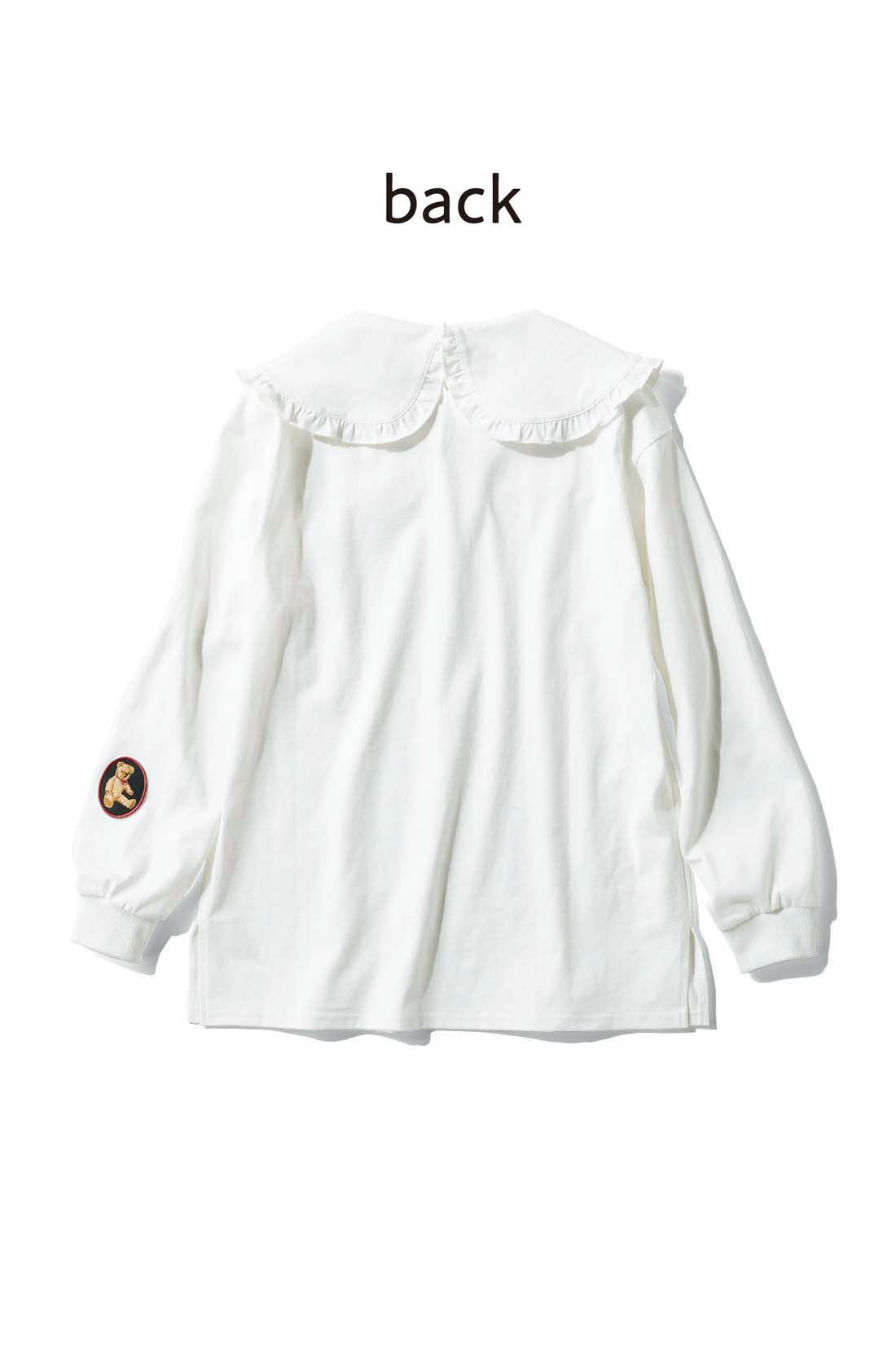 realstock [リアルストック]（Express BOX）|Tシャツ素材でつくったフリル衿のワッペントップス〈ホワイト〉