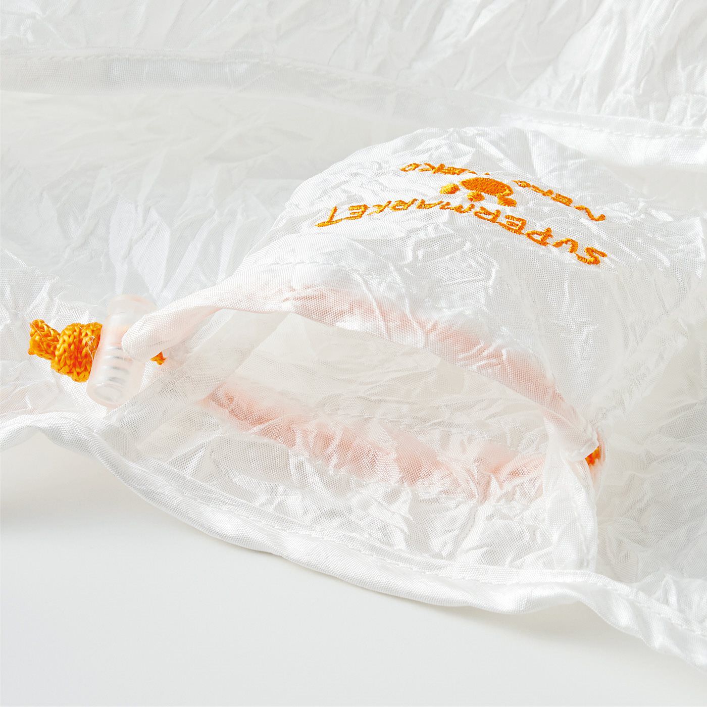 Real Stock|995さんとコラボ　５秒でたためる 猫さんのお買い物エコバッグ|内側に収納袋にもなるポケット付き。 ※カラーは〈3. オレンジ〉です。