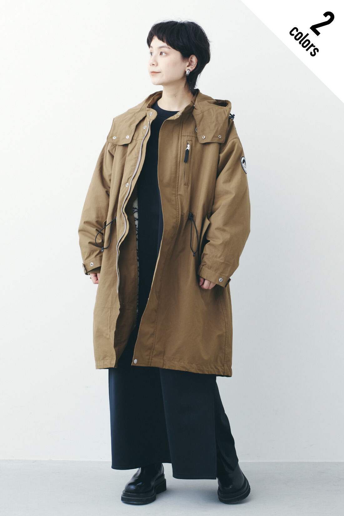 Real Stock|MEDE19F 〈SELECT〉 GERRY MILITARY MODS COAT|1：CAMEL　モデル身長：157cm
