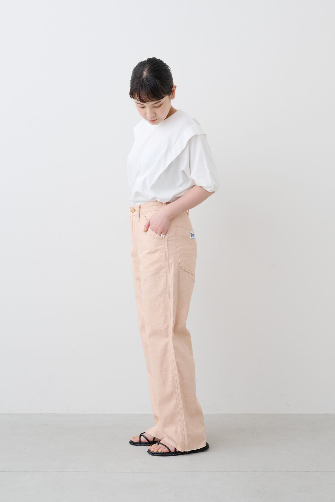 realstock [リアルストック]（Express BOX）|MEDE19F 〈SELECT〉 Lee DUNGARESS　カットオフペインターパンツ|2：ルイボス・モデル身長：157cm