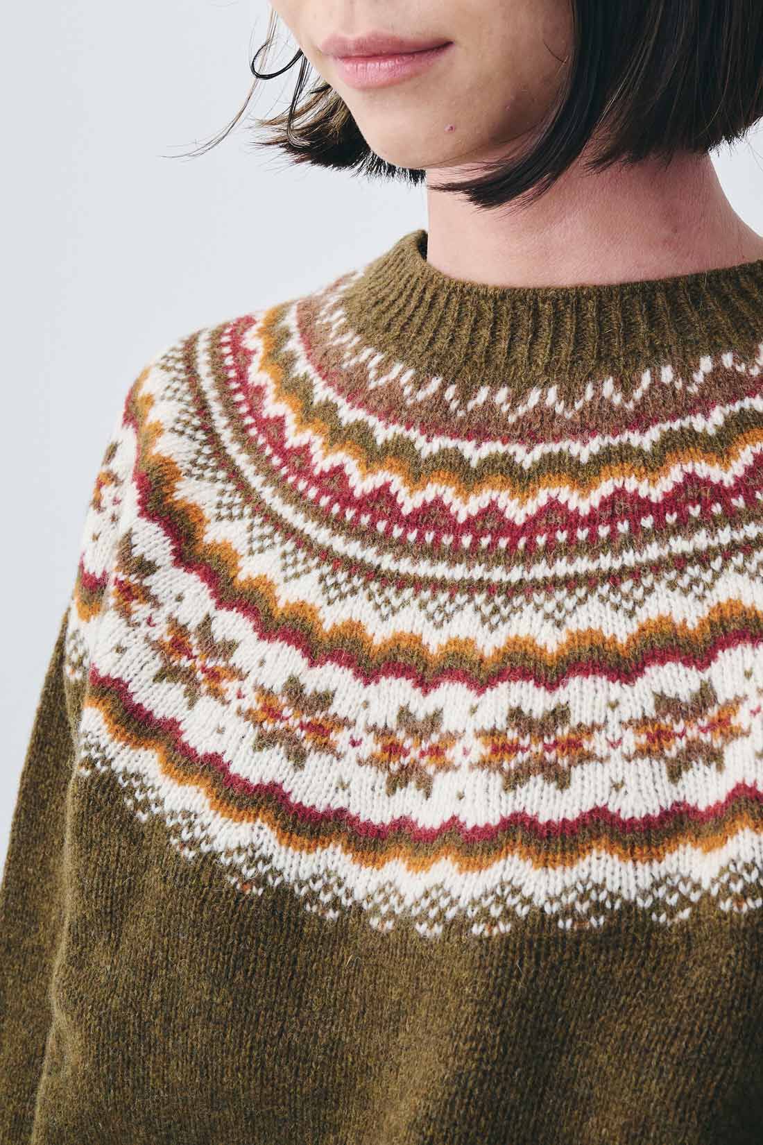 realstock [リアルストック]（Express BOX）|MEDE19F 〈SELECT〉【Harley】　FAIRISLE|3.DARK OLIVE 22