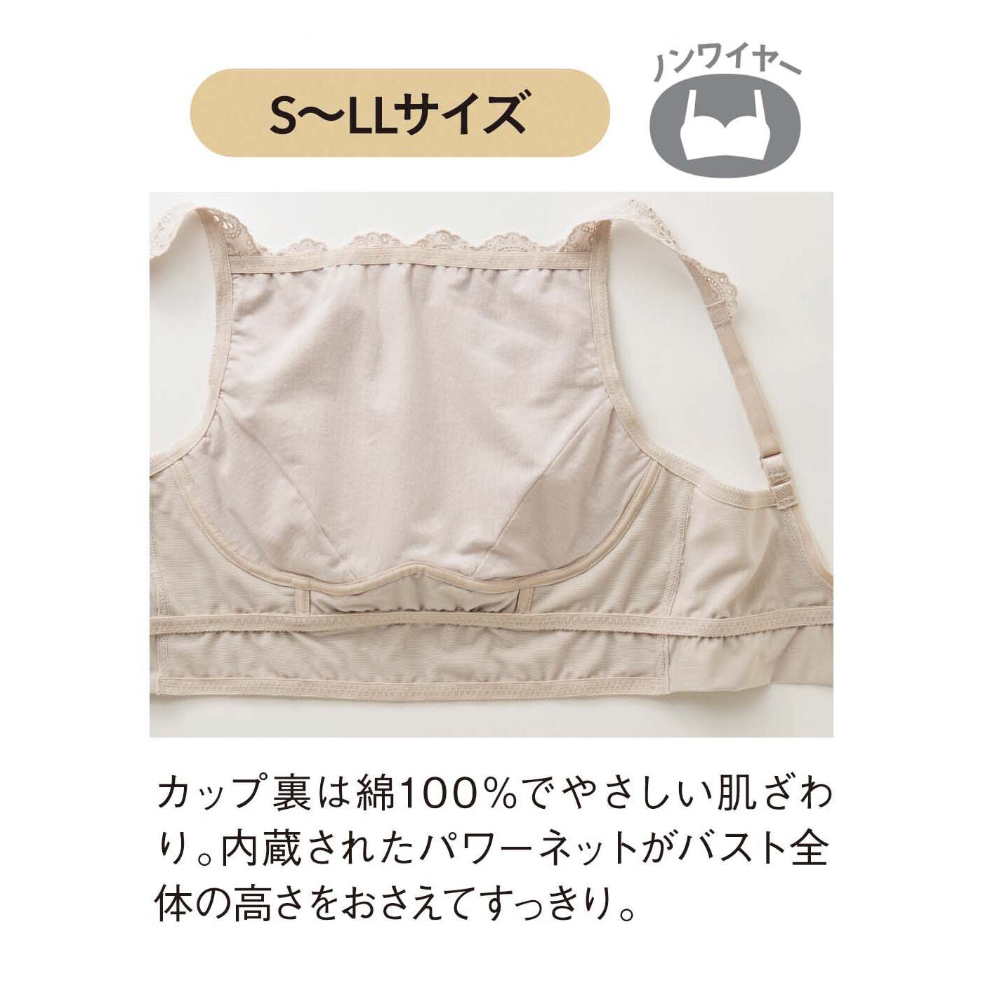 realstock [リアルストック]（Express BOX）|ボリュームおさえて フラットブラ〈コットンレース〉〈ミントグレー〉|※お届けするカラーとは異なります。