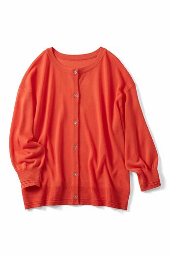 realstock [リアルストック]（Express BOX） | シャリ感涼やかニットカーデ〈ＯＲ〉リブイン