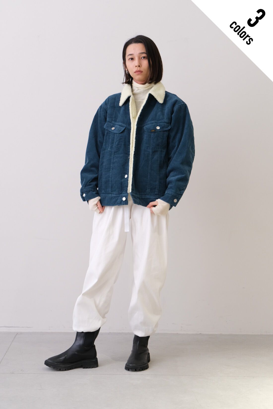 realstock [リアルストック]（Express BOX）|MEDE19F 〈SELECT〉　【LEE】 AMERICAN STANDARD ボアストームライダージャケット|3 ターコイズ モデル身長：168cm
