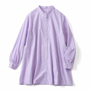 realstock [リアルストック]（Express BOX） | パールボタンフレアーシャツチュニ〈ＰＵ〉リブイン