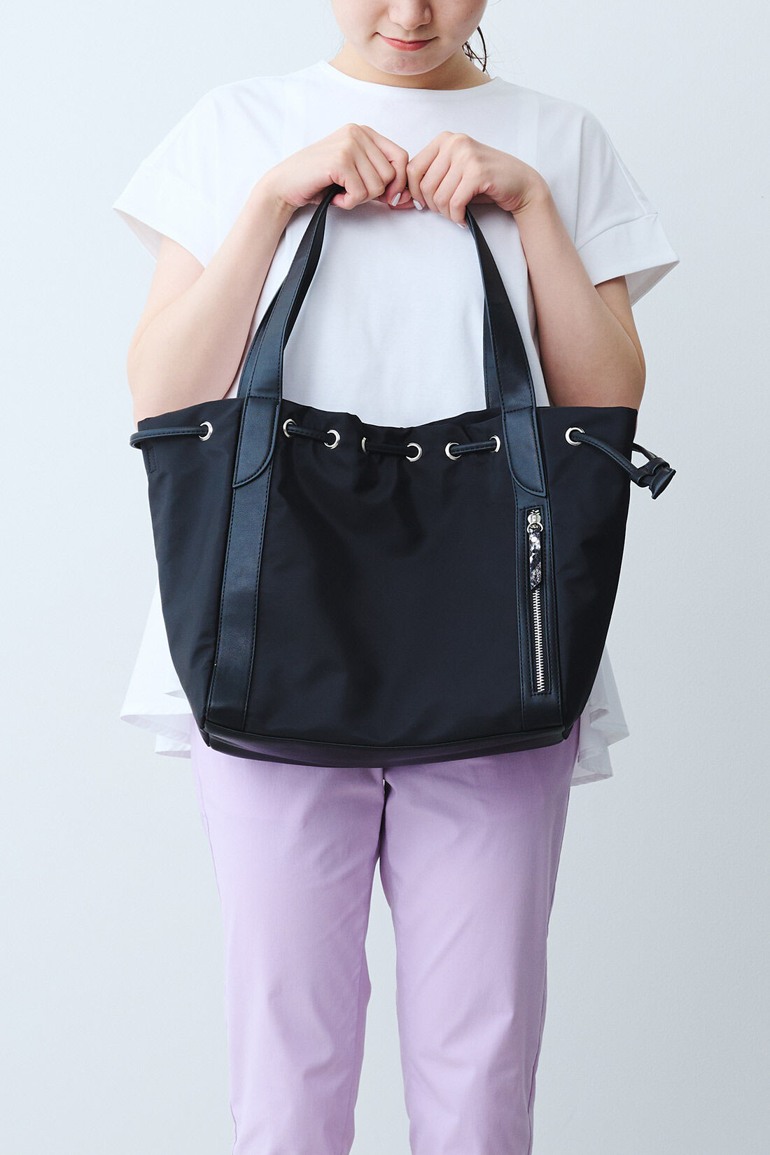 realstock [リアルストック]（Express BOX）|IEDIT[イディット] SELECT　ナイロン素材の2-WAYショルダーバッグ|〈3. ブラック〉