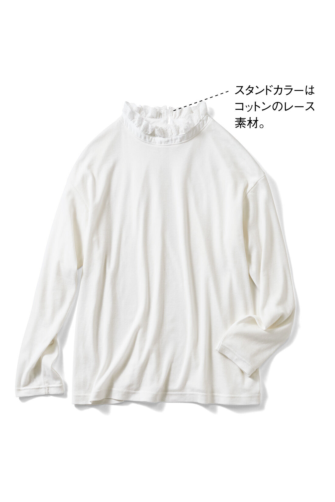 realstock [リアルストック]（Express BOX）|IEDIT[イディット]　衿もとチラ見せが簡単 スタンドカラーレイヤードトップス〈レースカラー〉|レースカラー