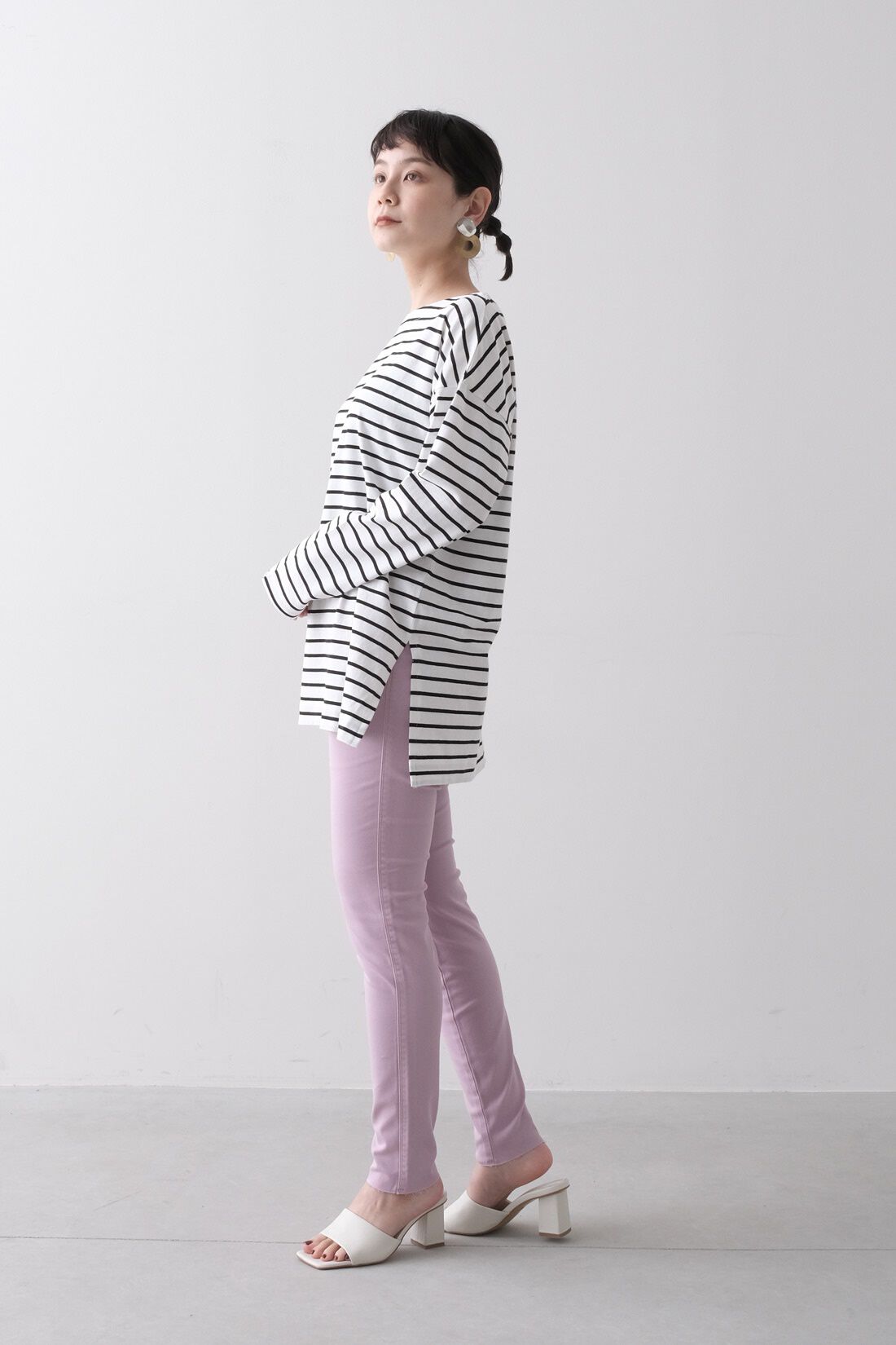 realstock [リアルストック]（Express BOX）|MEDE19F 〈SELECT〉 Lee　ジェギンス　カラースキニー|1：パープル　モデル身長：157cm