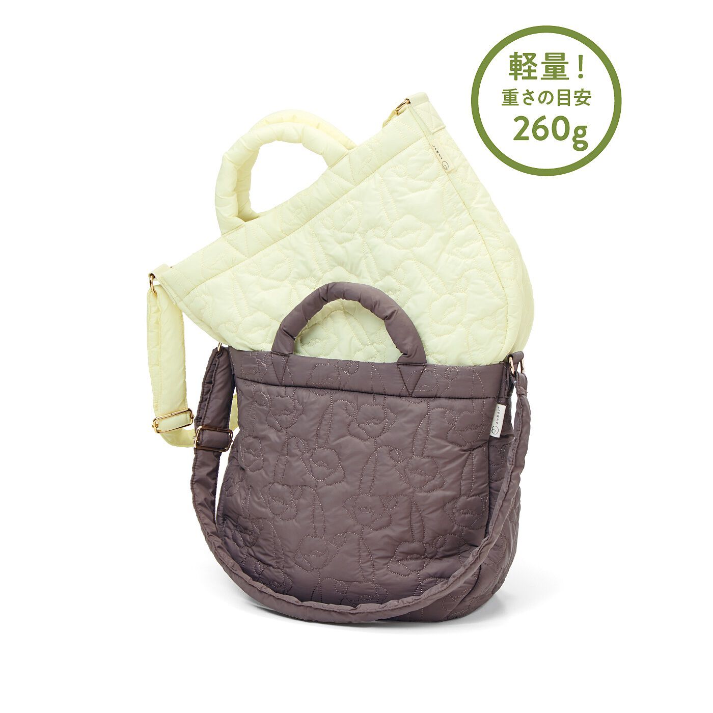realstock [リアルストック]（Express BOX）|ａｍ＆ｂｅ　ふんわり軽くて足取りはずむ　花咲くキルティングの3-WAYトートバッグ|ふんわり軽やか