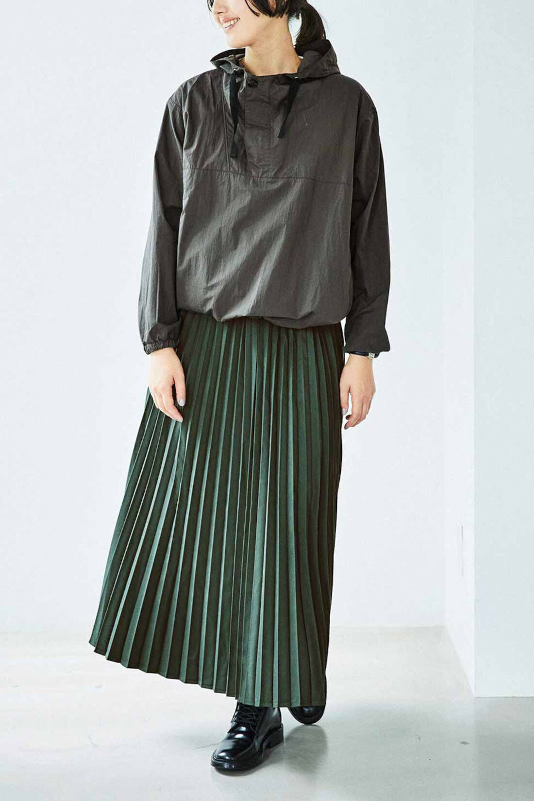 Real Stock|THREE FIFTY STANDARD　コットンナイロン混の撥水（はっすい）アノラック〈チャコール〉