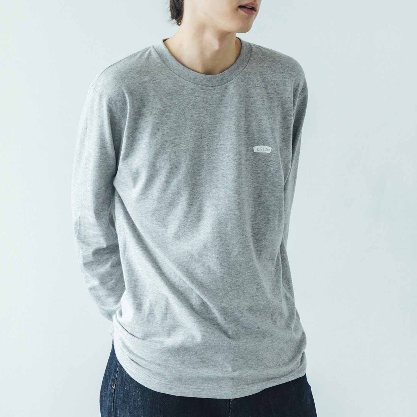 Real Stock|USEDo×CHALKBOY　ボーイッシュ長袖Ｔシャツ〈ホワイト〉|身長183cm、3サイズ着用　※これは参考画像です。お届けするカラーとは異なります。