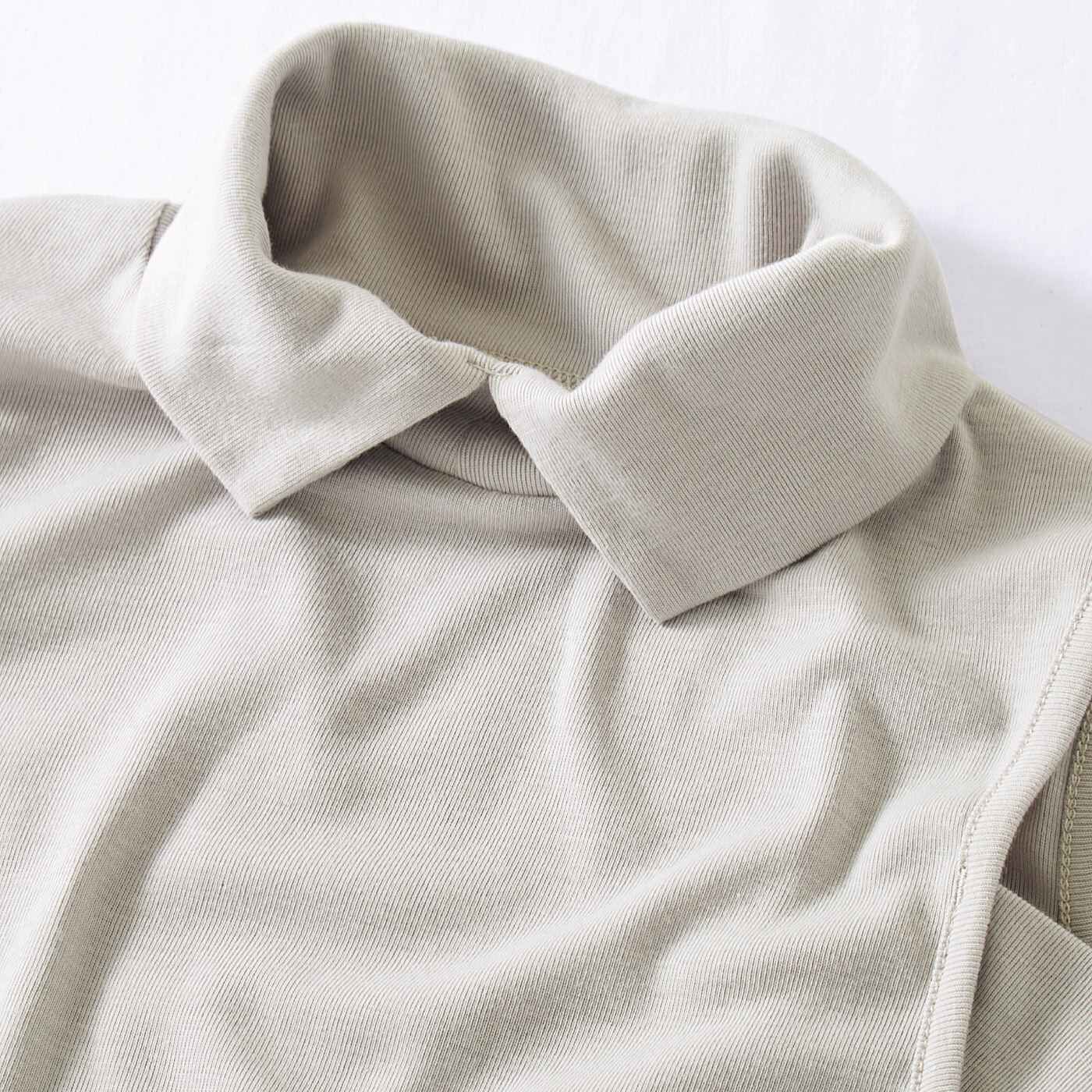 Real Stock|シャツ見えできちんと印象にチェンジ　衿付きタンクトップ〈アイボリー〉|伸縮性のあるカットソー素材で着心地も快適です。　※お届けするカラーとは異なります。
