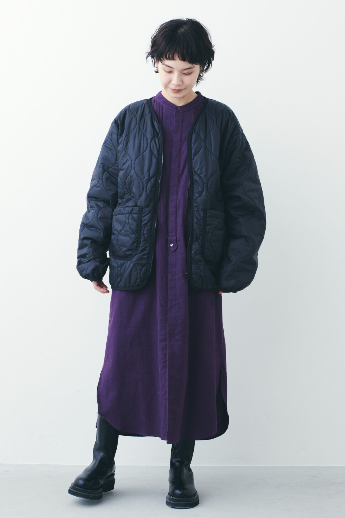 Real Stock|MEDE19F 〈SELECT〉 GERRY 3-WAY MOUNTAIN PARKA〈BE〉|モデル身長：157cm・着用サイズ：L