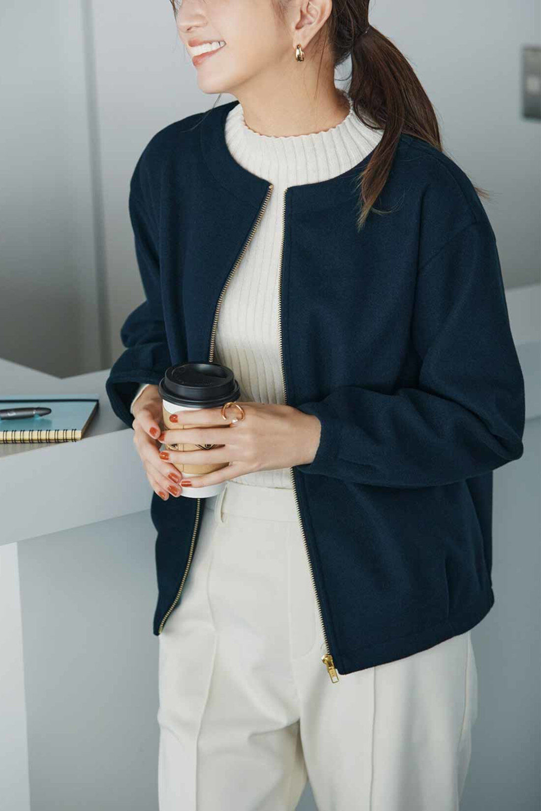楽天市場】【SALE／50%OFF】ニットフリースジップアップ