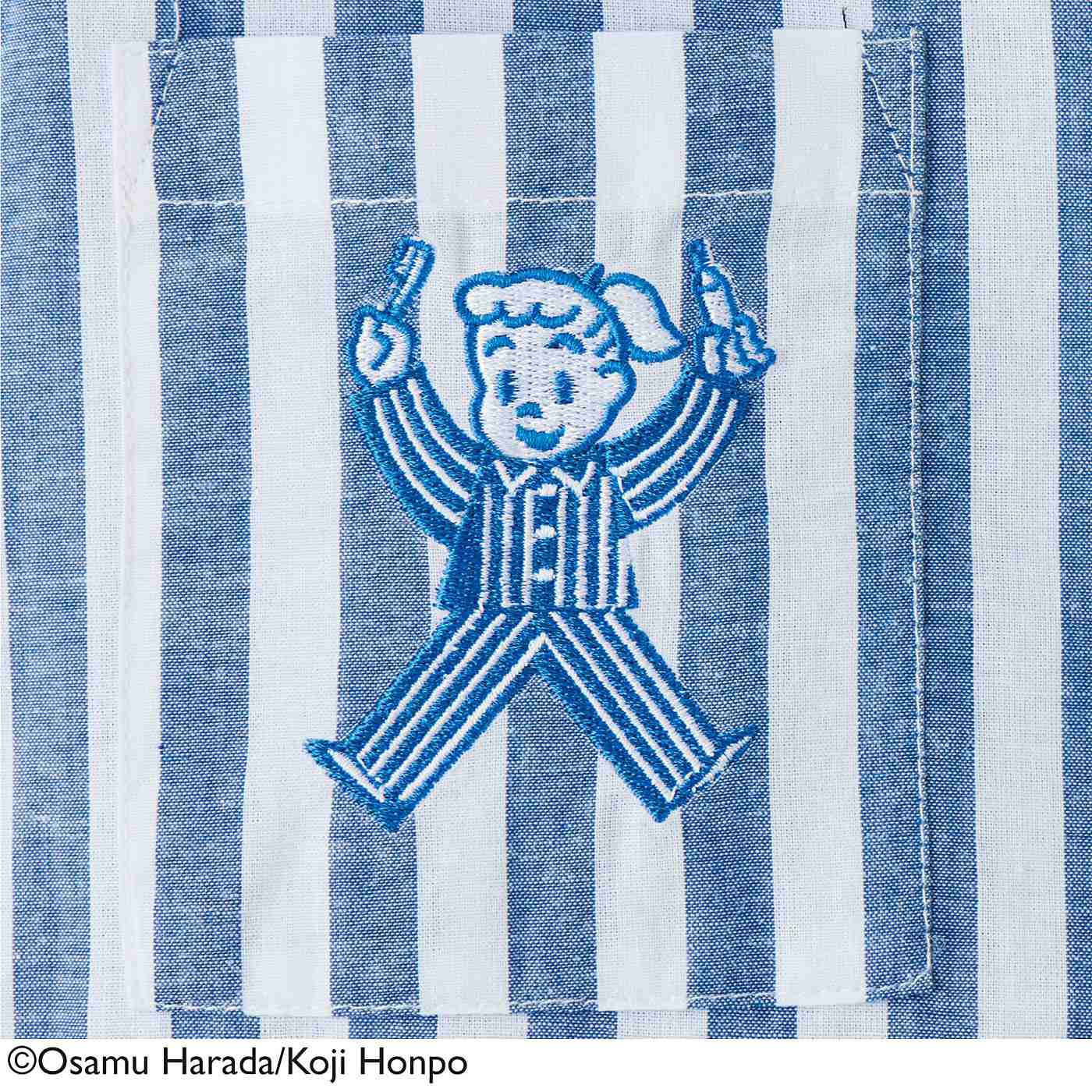 Real Stock|USEDo×OSAMU GOODS　タイムレスな「かわいい」　ジルとおそろい　ストライプパジャマ|胸ポケットにはジルの刺しゅう♪