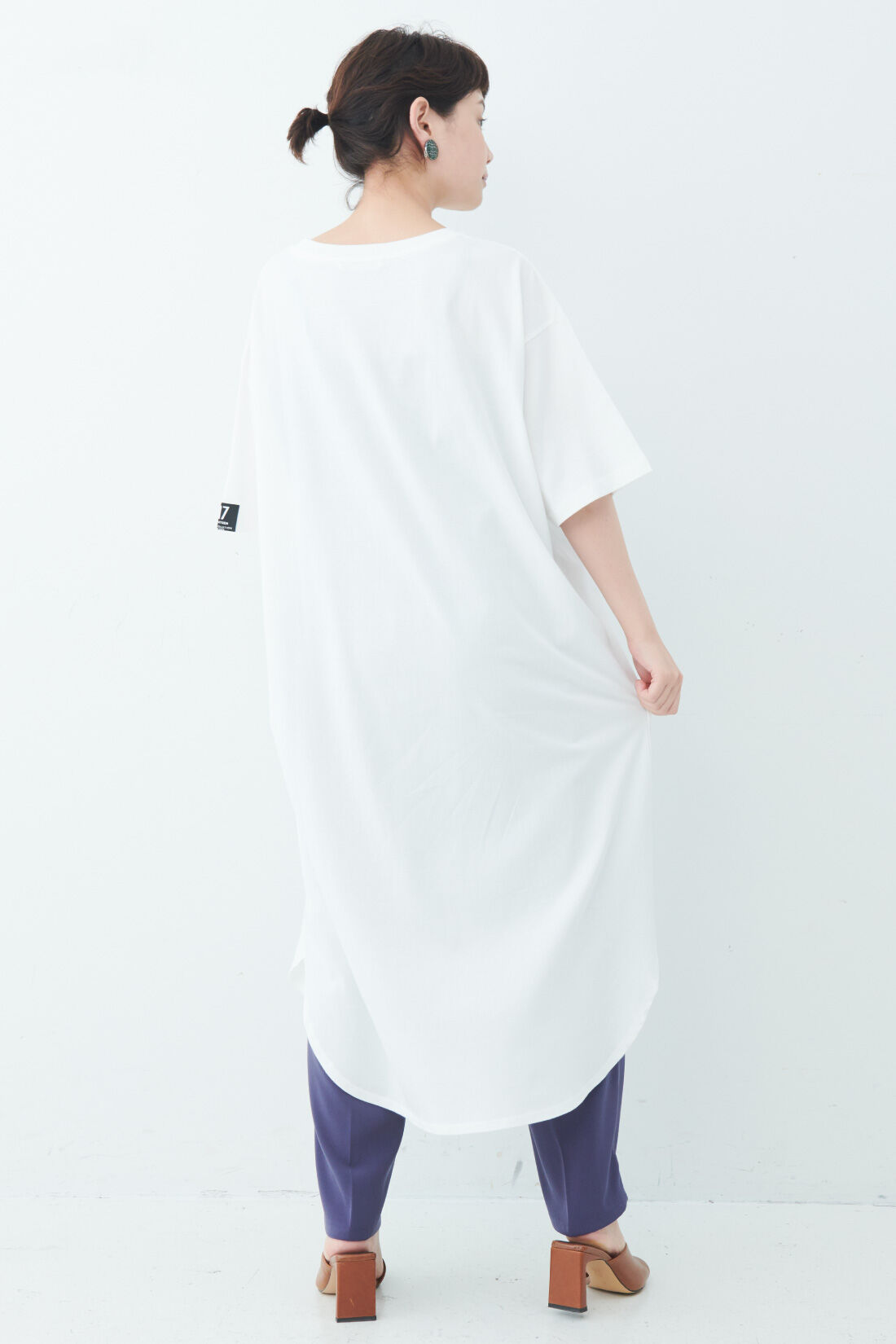 Real Stock|MEDE19F 〈SELECT〉 C17 ロングオーバーTシャツ|2：WHITE　モデル身長：157cm