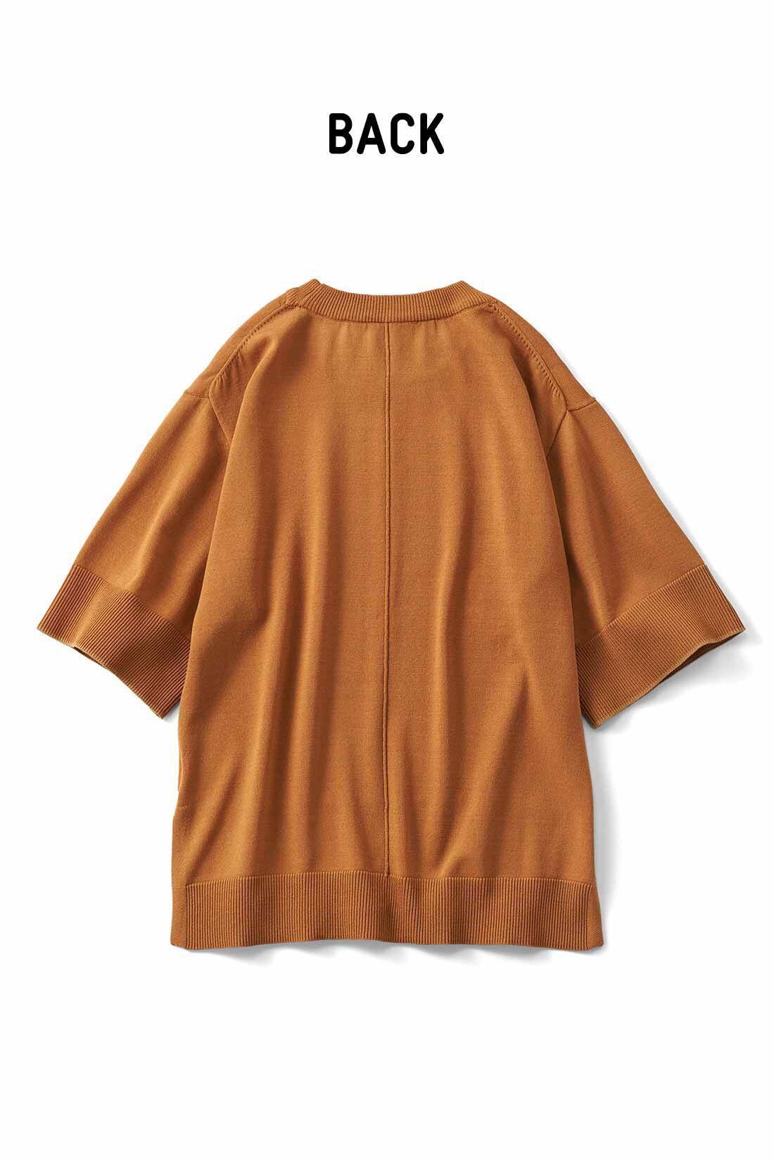 Real Stock|リブ イン コンフォート　Tシャツ感覚で着れちゃう きれいめニットトップス〈アイボリー〉|これは参考画像です。お届けするカラーとは異なります。