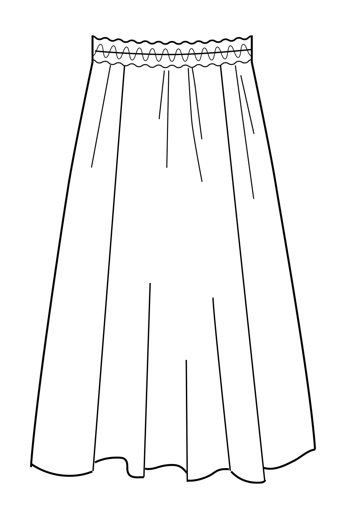 Real Stock|IEDIT[イディット] Natsu Yamaguchiコラボ にじみ柄のニュアンスが大人っぽい モードに着たいフラワースカート〈ネイビー〉|フロント左右と後ろ中央で切り替えたデザイン。