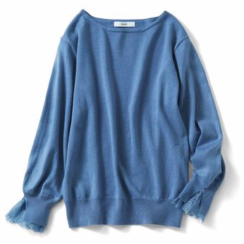 realstock [リアルストック]（Express BOX） | 袖レースニット〈ブルー〉ＩＥ