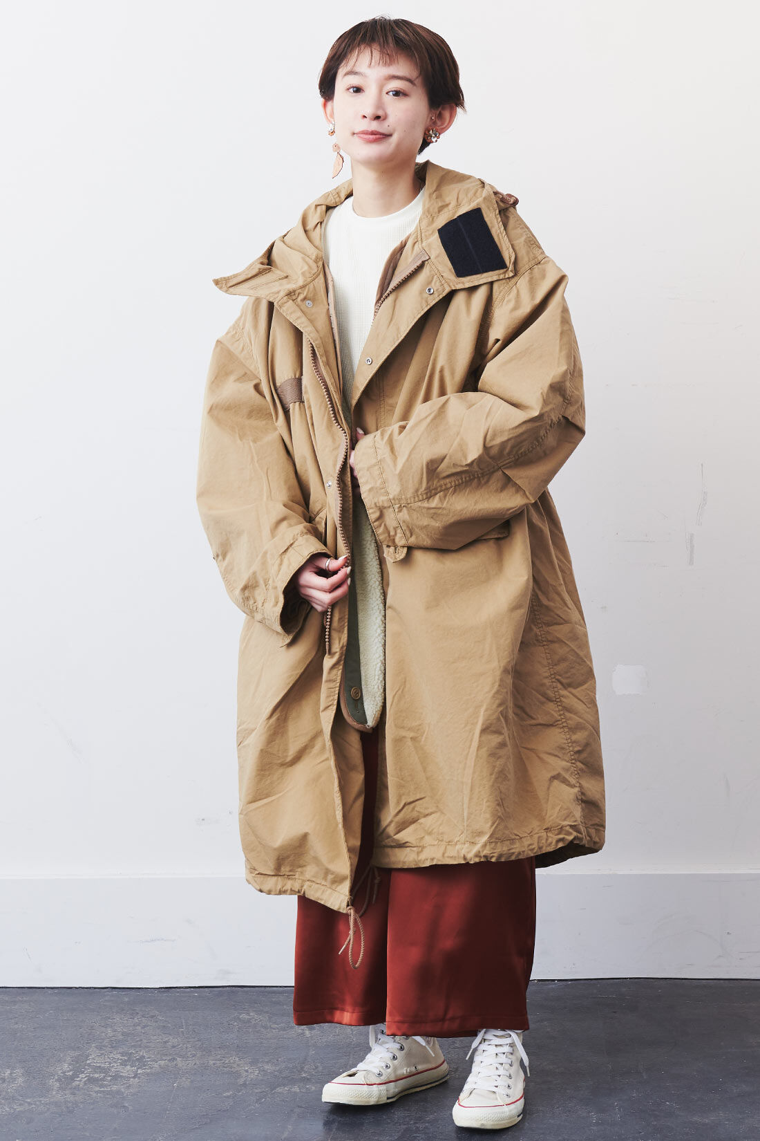 Real Stock|MEDE19F 〈SELECT〉 Lee MILITARY FISHTAIL PARKA〈BEIGE〉|モデル身長：164cm　着用サイズ：M